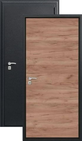 Дверь входная Сезам О-10 (2025), 1 замок, 0,8 мм металл, (черный сатин+дуб табак)