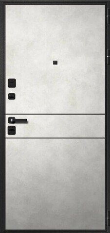 Теплая дверь входная Ретвизан Медея (внутреннее открывание), 2 замка, 1,4 мм металл, (черный сатин+снежный бетон) #3