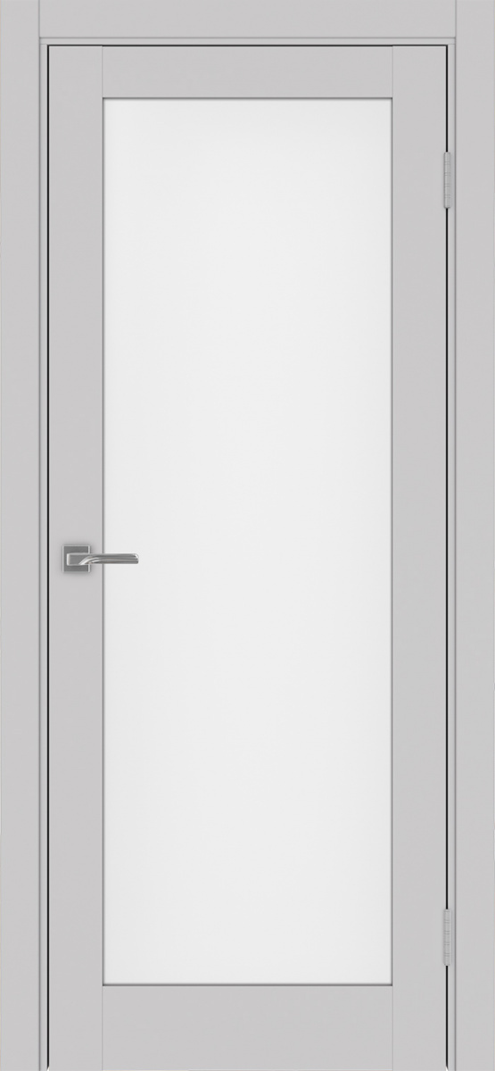 Дверь межкомнатная Оптима Порте Турин 501.2, цвет пепельный, экошпон, стекло мателюкс