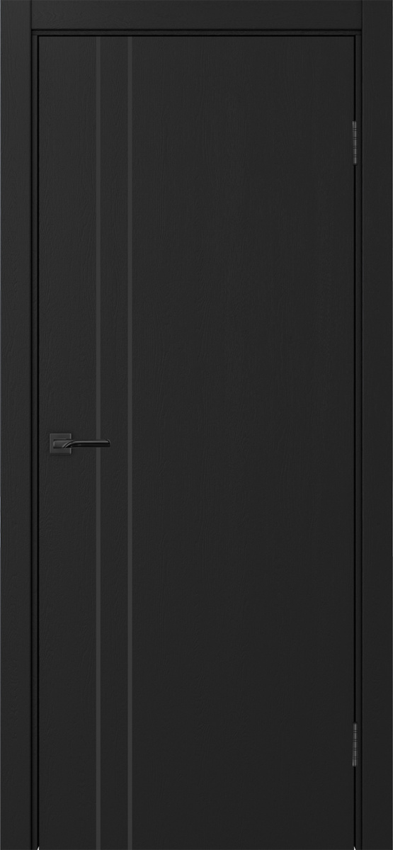 Дверь межкомнатная Оптима Порте Неаполь 205 молдинг SB (кромка ПВХ черная с 4х сторон с врезкой под замок Морелли М1895 (М1885)), цвет антрацит, экошпон, глухая