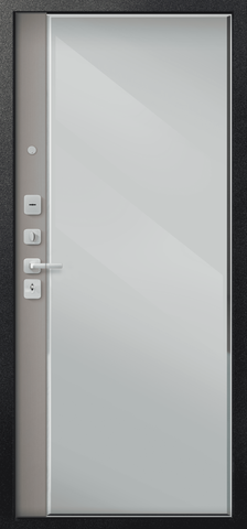 Теплая дверь входная Сезам V-04 зеркало (2026), 2 замка, 1,4 мм металл, (черный муар+грей кашемир) #3