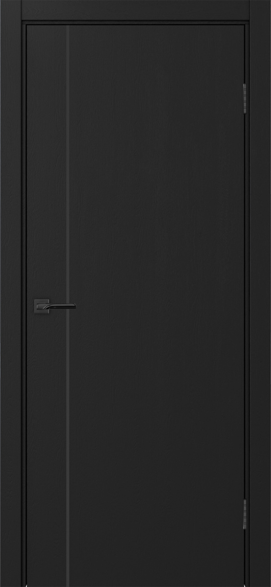 Дверь межкомнатная Оптима Порте Неаполь 204 молдинг SB (кромка ПВХ черная с 4х сторон с врезкой под замок Морелли М1895 (М1885)), цвет антрацит, экошпон, глухая