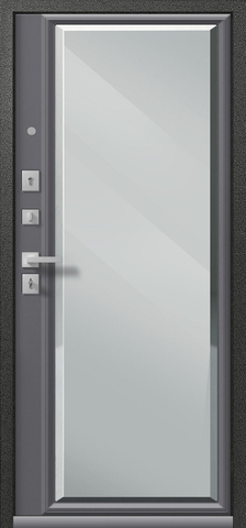 Теплая дверь входная Центурион Люкс-1 Зеркало (2025), 2 замка, 2 мм металл, (графит муар+графит кашемир) #3