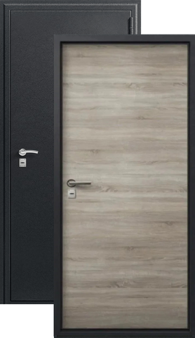 Дверь входная Сезам О-10 (2025), 1 замок, 0,8 мм металл, (черный сатин+светлый дуб)