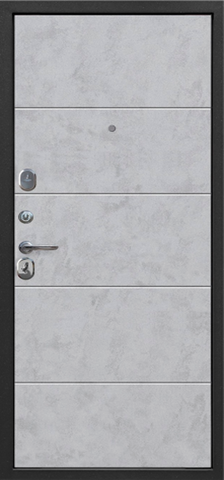 Дверь входная Феррони 7,5 Гарда Букле, 2 замка, 1,2 мм металл, (черный букле+снежный бетон) #3