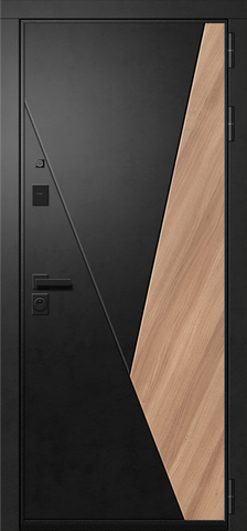 Теплая дверь входная Ретвизан Орфей-317 (120Z) зеркало, 2 замка, 1,4 мм металл, (черный софт/светлый вяз барон+жемчуг дуб шервуд) #2