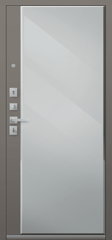 Теплая дверь входная Центурион С-104 зеркало (2026), 2 замка, 2 мм металл, (черный муар+грей кашемир) #3