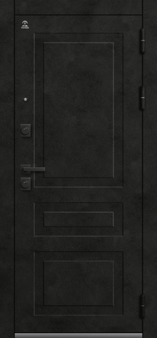 Теплая дверь входная Центурион С-114 зеркало (2026), 2 замка, 2 мм металл, (черный муар/темный бетон+графит кашемир) #2