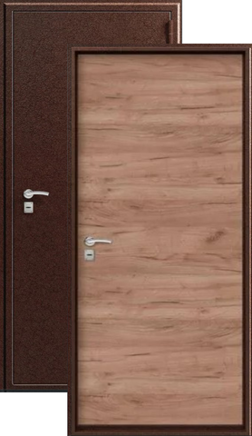 Дверь входная Сезам О-10 (2025), 1 замок, 0,8 мм металл, (медь антик+дуб табак)