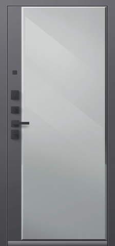 Теплая дверь входная Центурион С-114 зеркало (2026), 2 замка, 2 мм металл, (черный муар/темный бетон+графит кашемир) #3