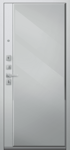 Теплая дверь входная Центурион С-104 зеркало (2026), 2 замка, 2 мм металл, (черный муар+белый кашемир) #3