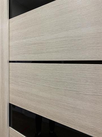 Дверь межкомнатная Альберо (Фрегат) Мегаполис Прага, цвет белый кипарис, экошпон, стекло черное #6