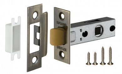 Защелка с пластиковым язычком Фуаро PLASTP12-45-25 (P12-45) AB, цвет бронза (гарантия - 12 месяцев)