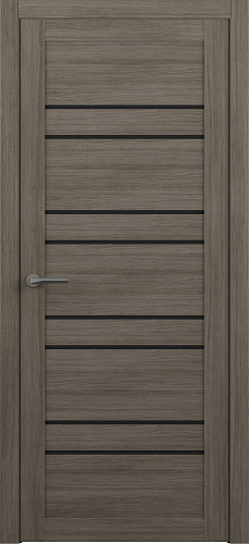 Дверь межкомнатная Альберо (Фрегат) Мегаполис Дублин, цвет серый кедр, экошпон, стекло черное