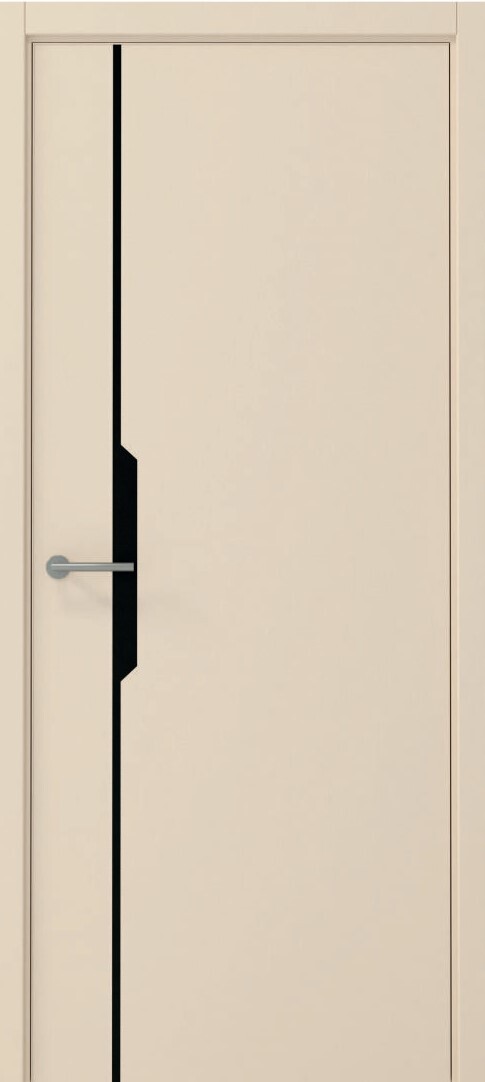 Дверь межкомнатная Альберо (Фрегат) Графика-4 (кромка АБС черная с 4х сторон), цвет сэнд, винил, глухая