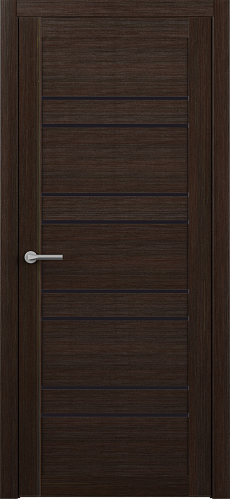 Дверь межкомнатная Альберо (Фрегат) Мегаполис Дублин, цвет темный кипарис, экошпон, стекло черное