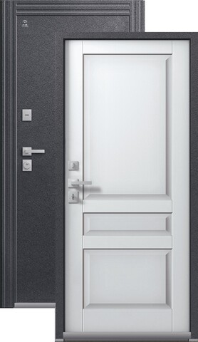Термодверь входная Центурион Т-2 (2026), 2 замка, 2 мм металл, (антрацит муар+белый кашемир)