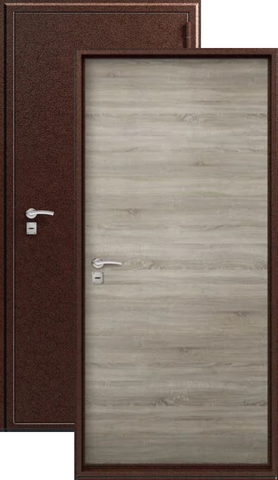 Дверь входная Сезам О-10 (2025), 1 замок, 0,8 мм металл, (медь антик+светлый дуб)