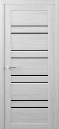 Дверь межкомнатная белая Альберо (Фрегат) Мегаполис Дублин, цвет снежный кедр, экошпон, стекло черное