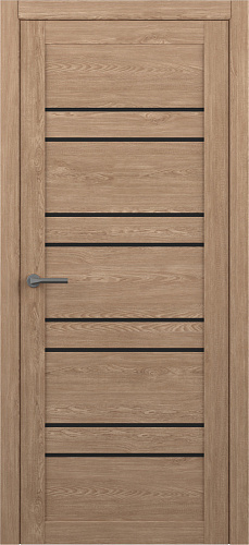 Дверь межкомнатная Альберо (Фрегат) Мегаполис Дублин, цвет натуральный дуб, экошпон, стекло черное