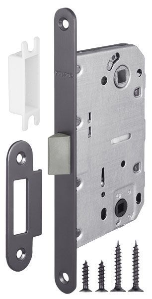 Замок сантехнический пластик Фуаро PLASTP96WC-50 (P96WC-50) GR, цвет графит (гарантия - 12 месяцев)