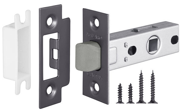 Защелка с пластиковым язычком Фуаро PLASTP12-45-25 GR, цвет графит (гарантия - 12 месяцев)