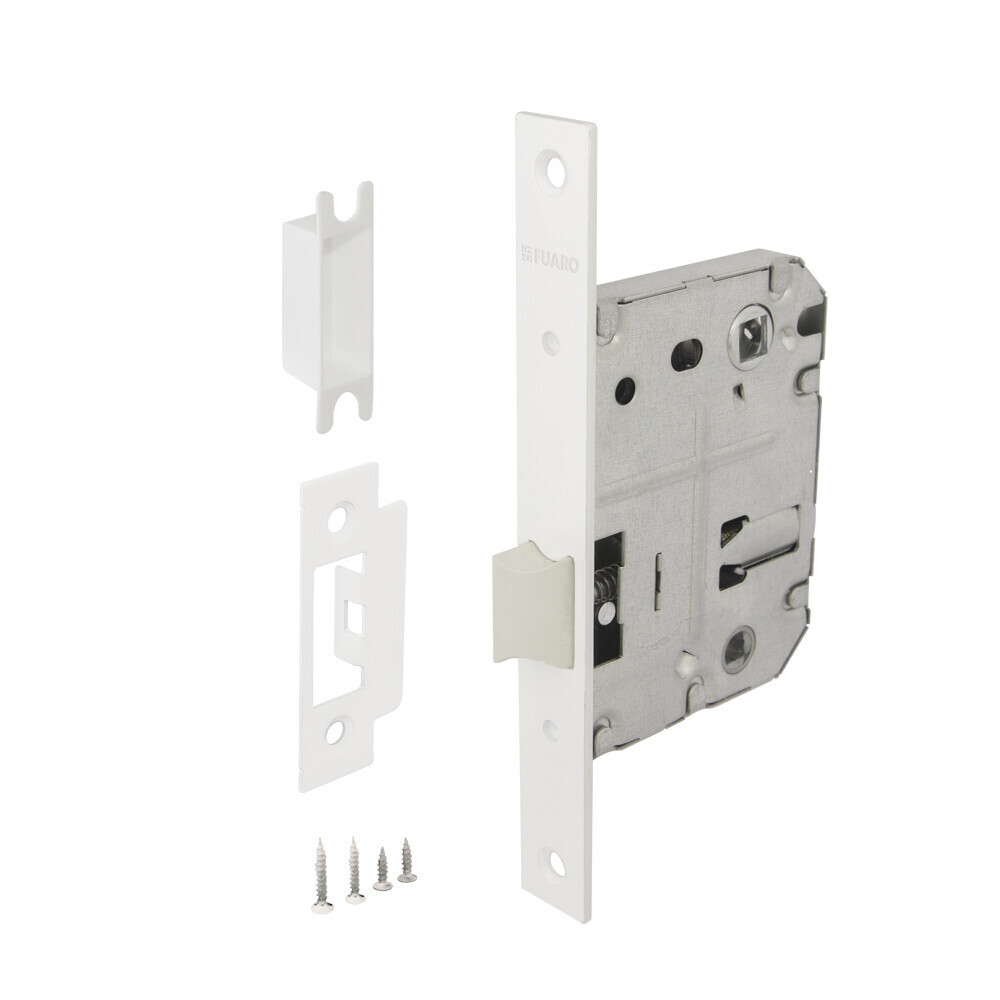 Замок врезной пластик Фуаро PLASTP72-50 (P72-50) WH, цвет белый (гарантия - 12 месяцев)