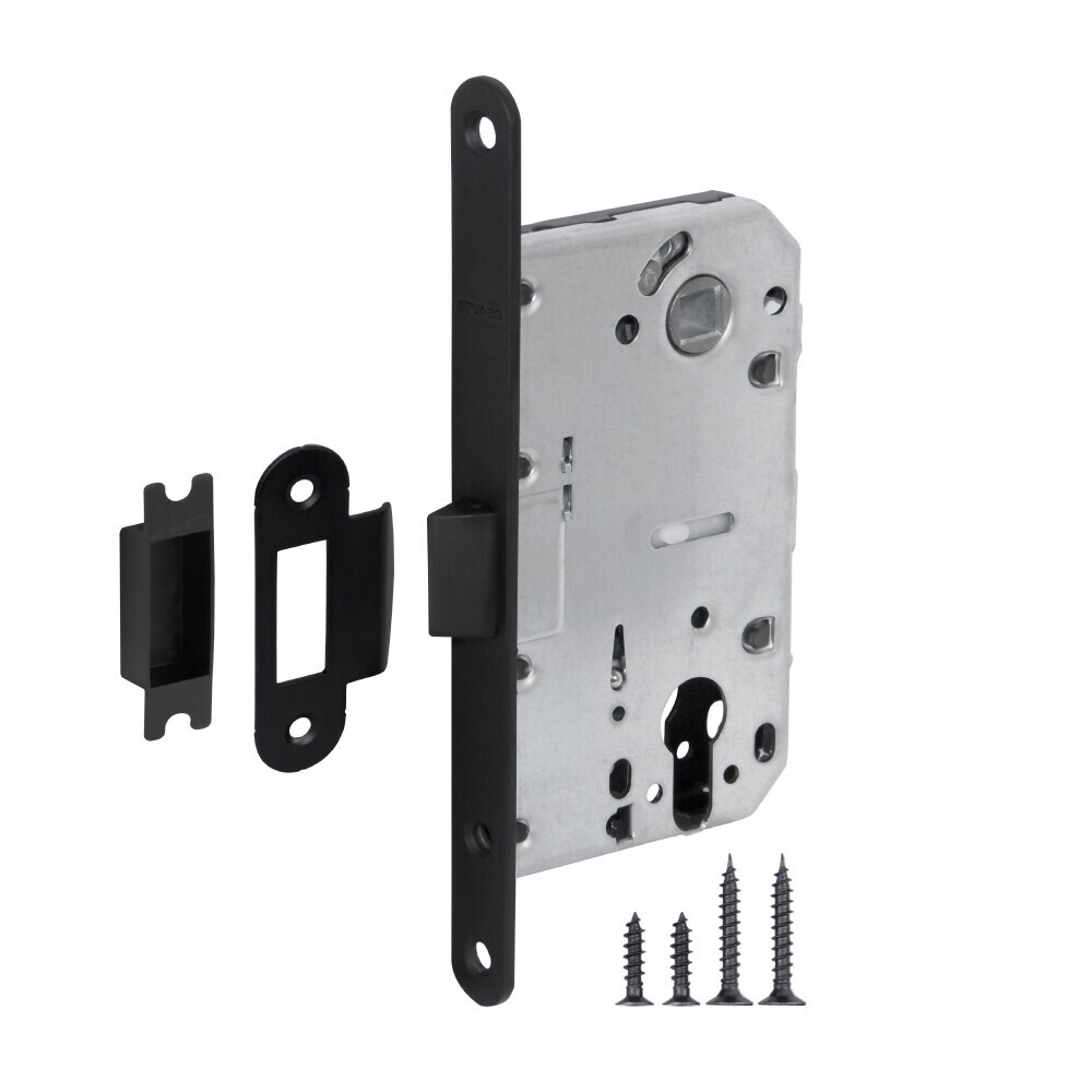 Замок под цилиндр пластик Фуаро PLASTP85C-50 (P85C-50) BL, цвет черный (гарантия - 12 месяцев)