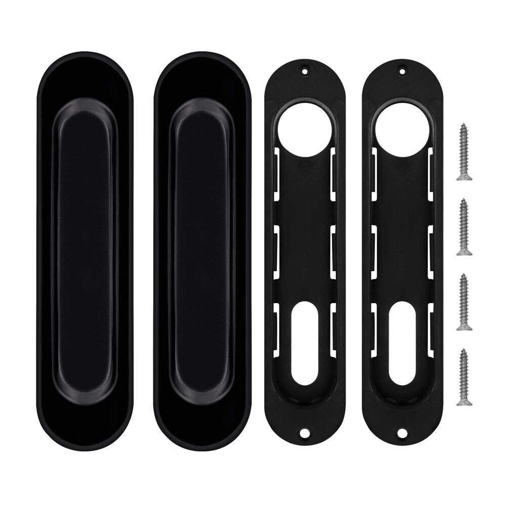 Комплект ручек овал для раздвижных дверей Пунто SH.SL152.010 (Soft LINE SL-010) BL, цвет черный (гарантия - 6 месяцев)