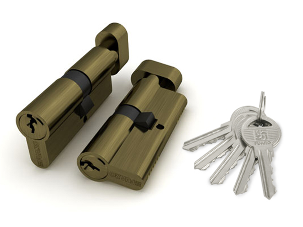 Цилиндр ключ-завертка Фуаро (100 ZM/60) 1000ZMKnob60(25+10+25) AB, цвет бронза (гарантия - 12 месяцев)