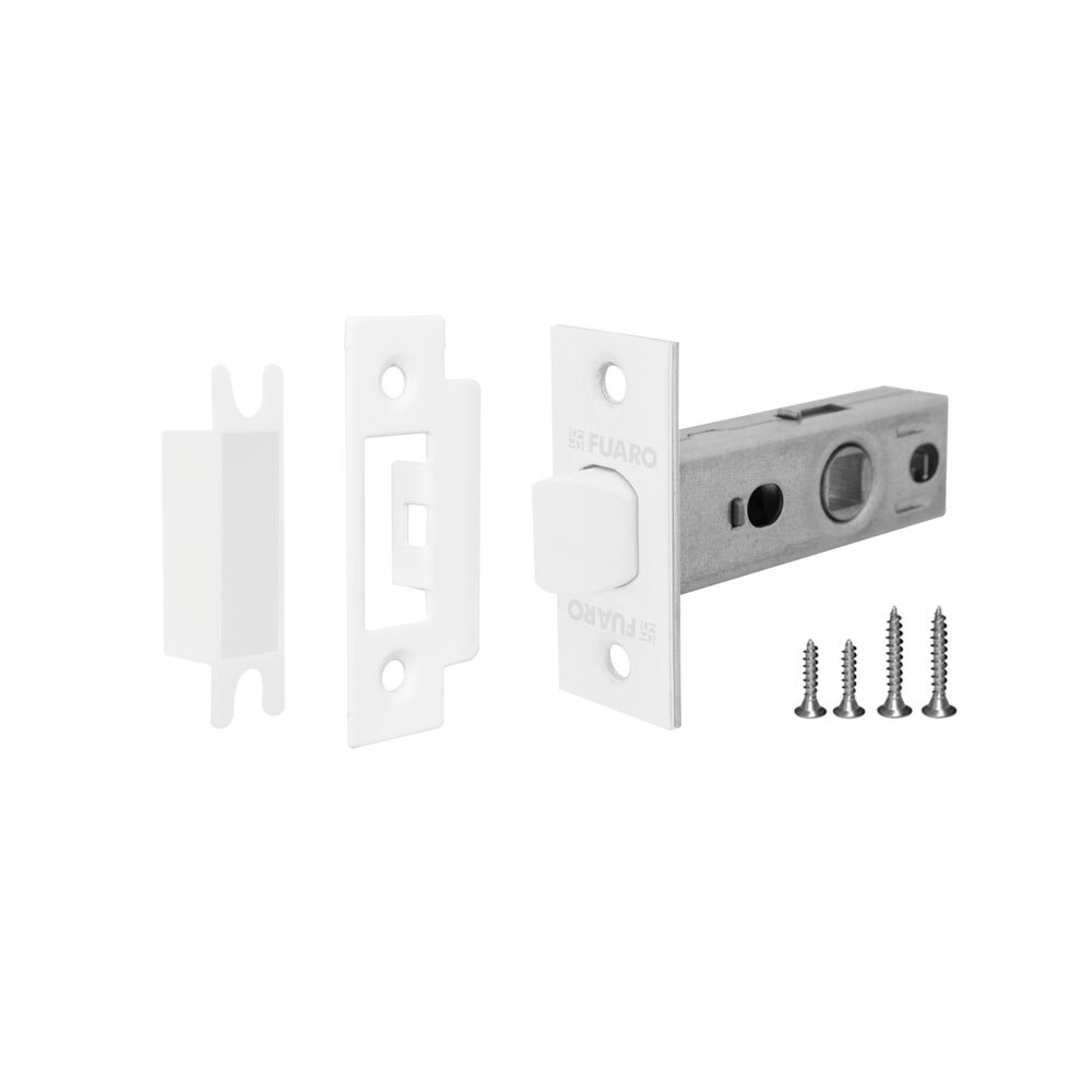 Защелка с пластиковым язычком Фуаро PLASTP12-45-25 WH, цвет белый (гарантия - 12 месяцев)