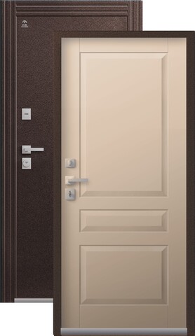 Термодверь входная Центурион Т-2 (2026), 2 замка, 2 мм металл, (шоколад муар+латте кашемир)