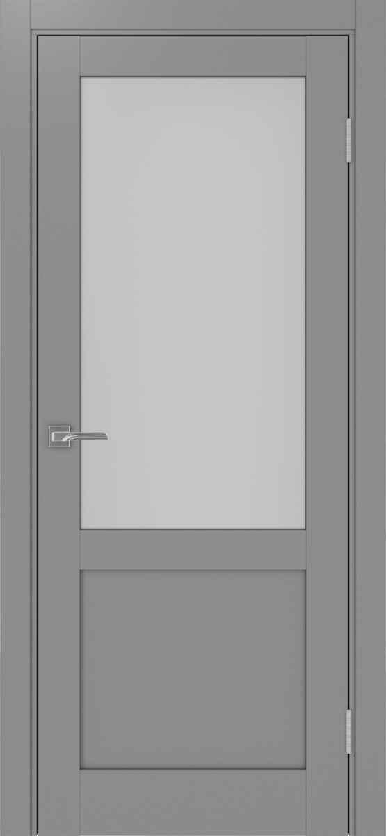 Дверь межкомнатная Оптима Порте Турин 502.21, цвет серый, экошпон, стекло мателюкс