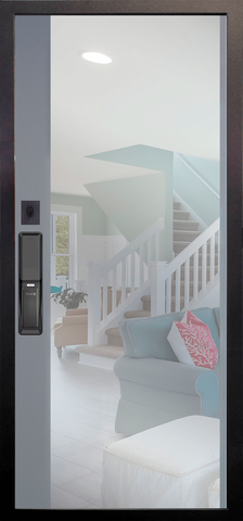 Теплая дверь входная Аргус Смарт Эксперт/Магнум (электронный замок) зеркало, 2 замка, 2 мм металл, (соломенный рустик+силк маус) #3