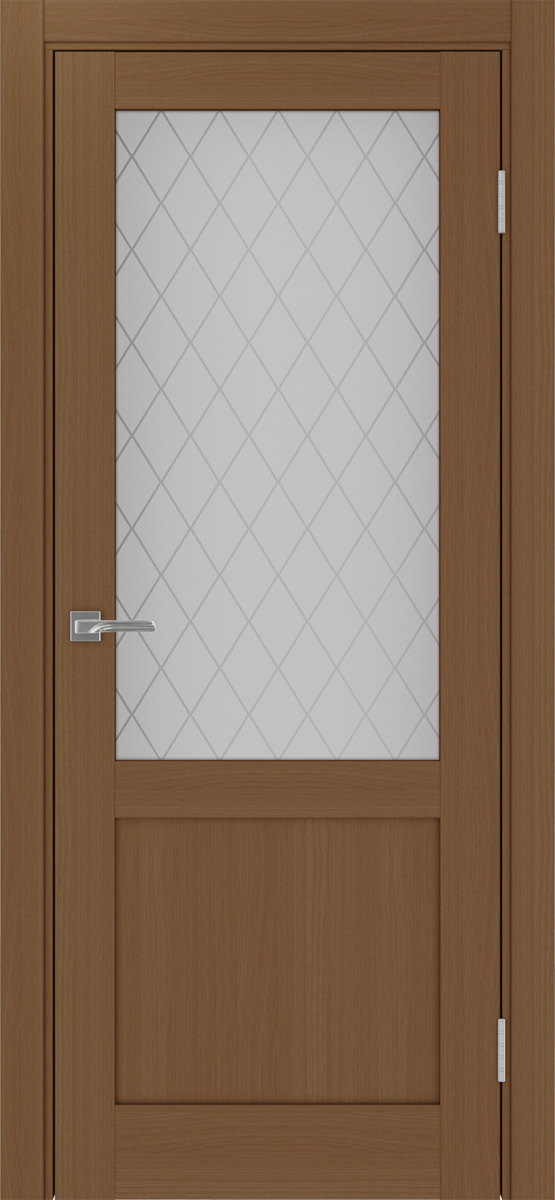 Дверь межкомнатная Оптима Порте Турин 502.21, цвет орех, экошпон, стекло кристалл
