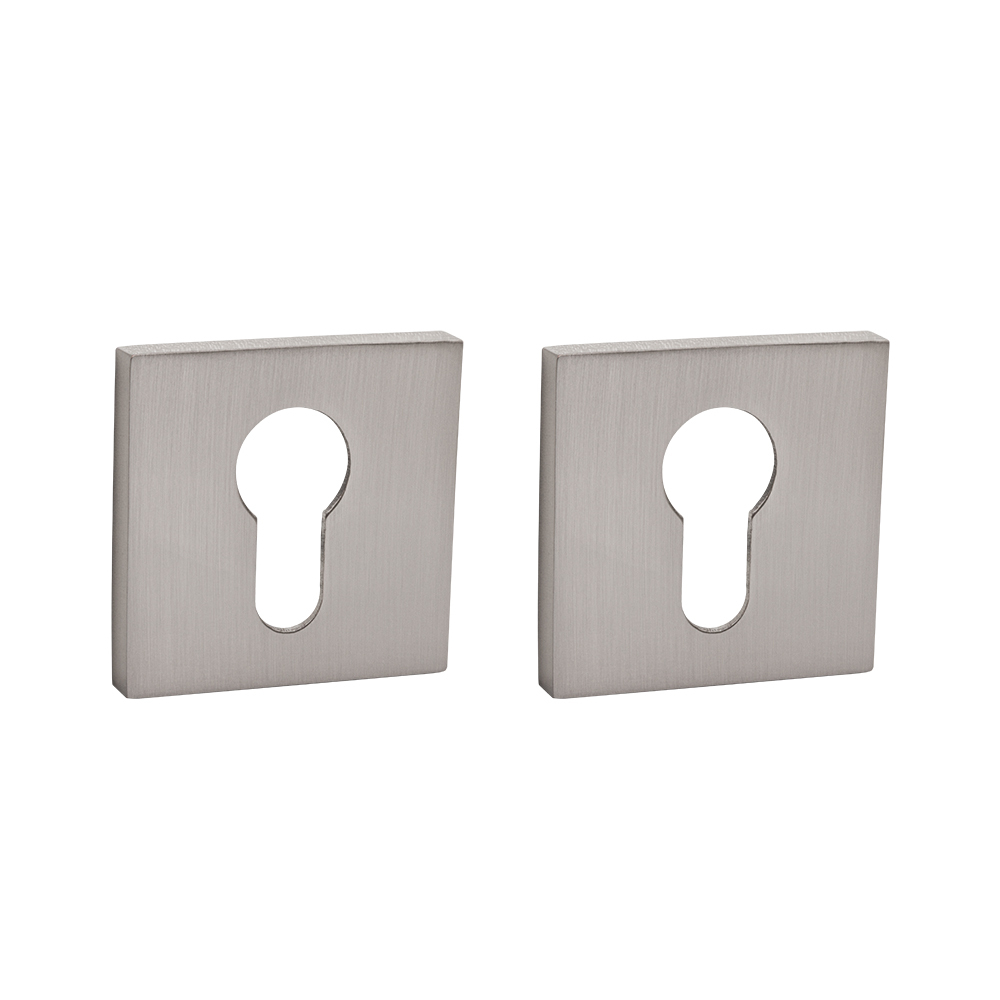 Накладка квадрат на цилиндр Аякс ET.K.JS51 (ET JS) SN-3, цвет никель матовый (гарантия - 12 месяцев)