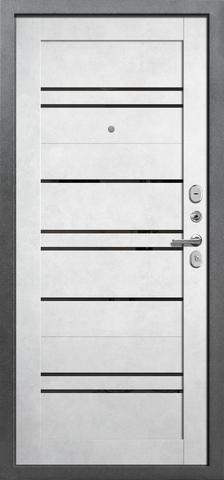 Теплая дверь входная Бункер Дуэт Барн, 2 замка, 1,2 мм металл, (темный букле+снежный бетон) #3