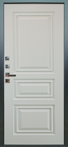 Теплая дверь входная Аргус Прайм Бенадир/Скиф, 1 замок, 2 мм металл, (рал 6005+белый софт) #3