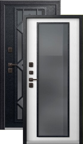 Термодверь входная Центурион Т-21 (2026), 2 замка, 1,4 мм металл, (черный муар+белый ясень софт)