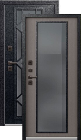 Термодверь входная Центурион Т-21 (2026), 2 замка, 1,4 мм металл, (черный муар+грей ясень софт)