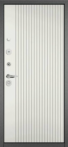 Теплая дверь входная Мастино (Бульдорс) Траст Эко RL 2-161, 2 замка, 1,4 мм металл, (антрацит букле+белоснежный) #3