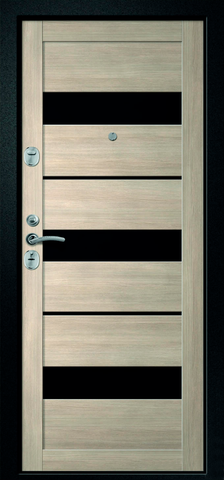 Теплая дверь входная Ретвизан Медея-321 220, 2 замка, 1,4 мм металл, (черный сатин+латте ясень) #3