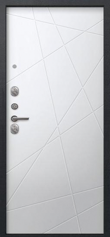 Дверь входная Сезам А-03 (2025), 2 замка, 1 мм металл, (черный сатин+белый кашемир) #3