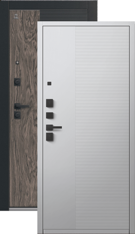 Теплая дверь входная Центурион С-112 (2026), 2 замка, 2 мм металл, (черный муар/черный кварц/мокко орех+белый кашемир)