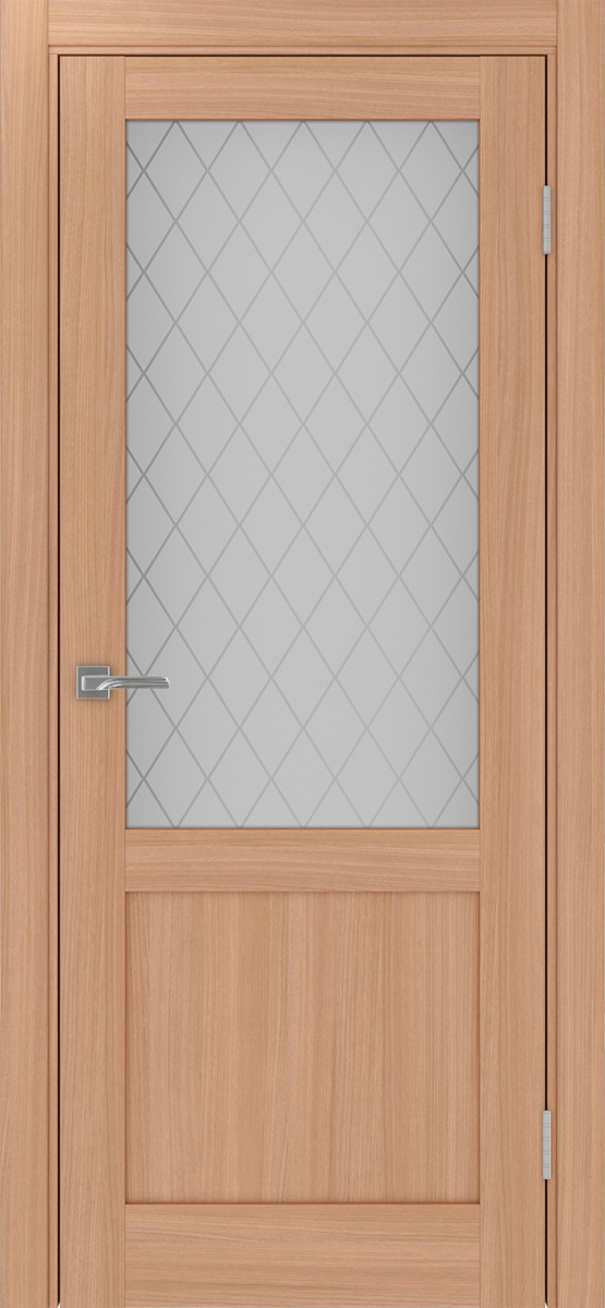 Дверь межкомнатная Оптима Порте Турин 502.21, цвет темный ясень, экошпон, стекло кристалл