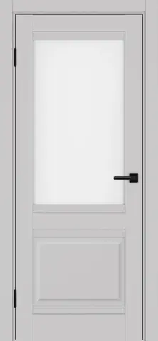 Дверь межкомнатная ХЬЮГОДОРС Генри 02Ux210, цвет элегантный серый, экошпон, стекло матовое (гарантия - 5 лет)