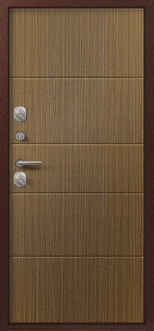 Термодверь входная Сезам Т-100 (2024), 2 замка, 1 мм металл, (медь антик+миндаль рифленый) #3
