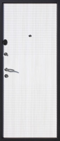 Дверь входная Феррони Гарда 7,5 см Муар, 2 замка, 1,2 мм металл, (черный муар+белый ясень) #3