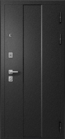 Теплая дверь входная Эталон М-5 зеркало (2025), 2 замка, 1,4 мм металл, (черный букле+белый снег) #2