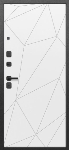 Теплая дверь входная Феррони 9 см Геометрия эмалит белый, 2 замка, 1,4 мм металл, (черный сатин/коньяк орех каньон+белый эмалит) #3